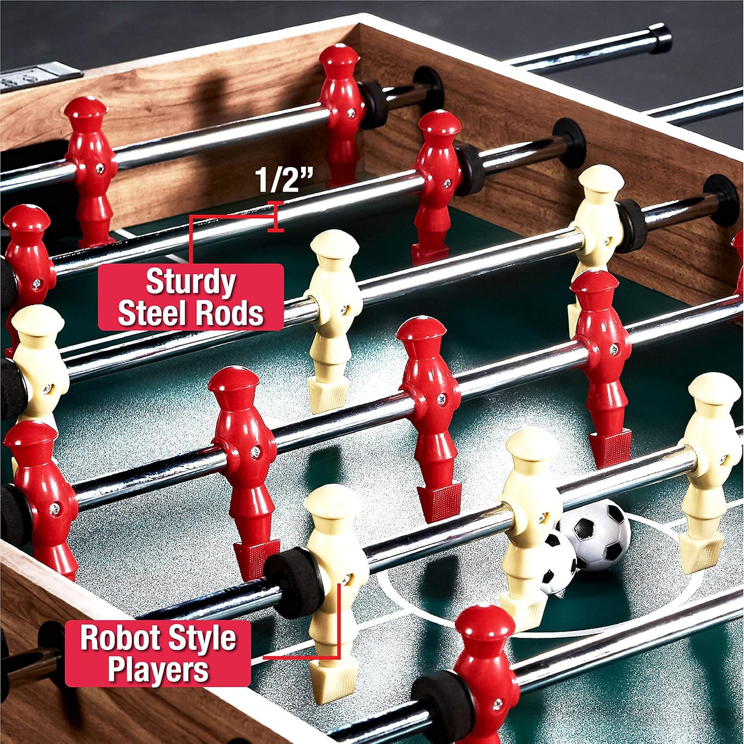 Mesa de juego combinada 3 en 1 de 48 pulgadas, 3 juegos con billar, hockey y futbolín, accesorios incluidos