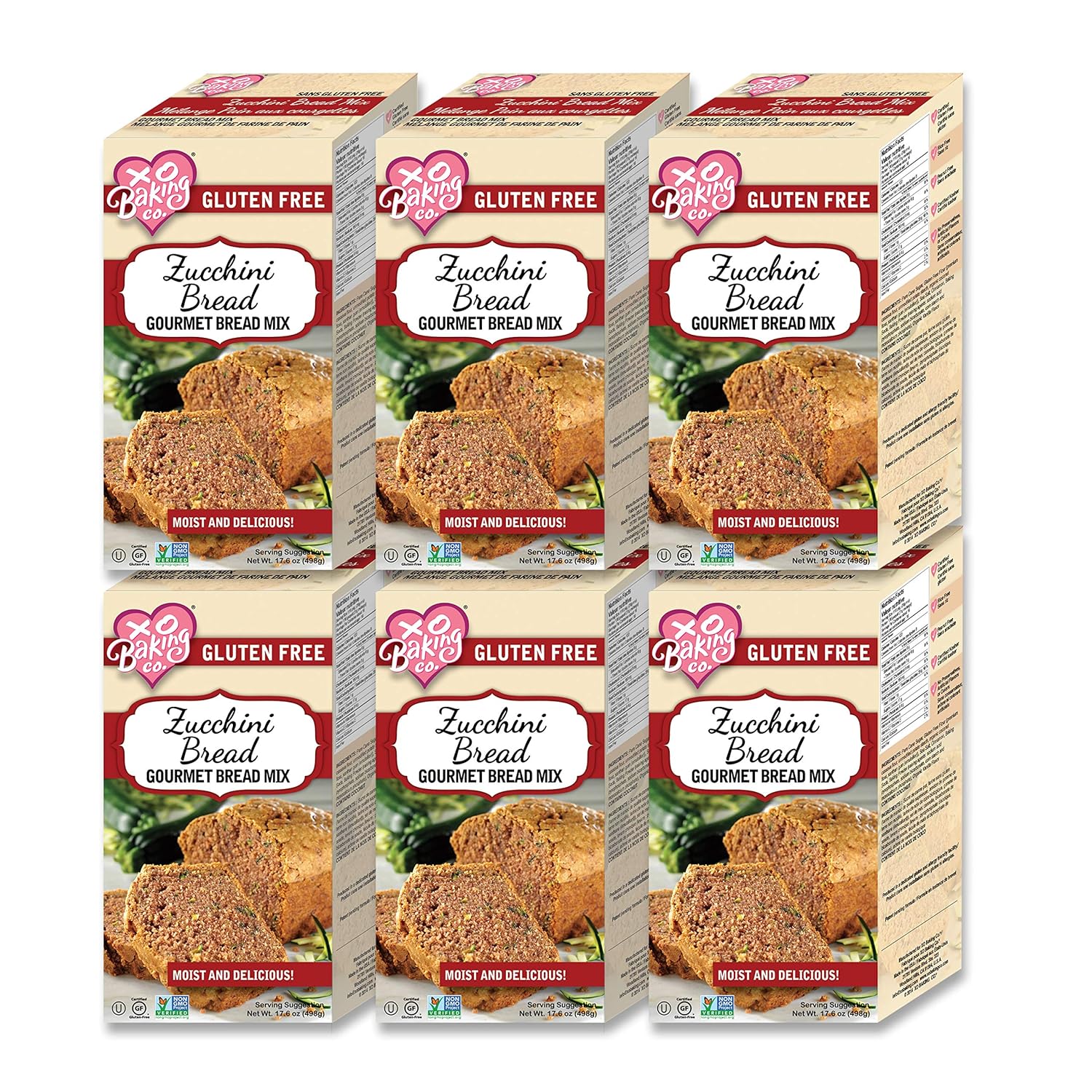 XO Baking – Mezcla de pan de calabacín para hornear, mezcla de pan de calabacín sin OMG sin gluten, sin conservantes ni sabores artificiales (1.1