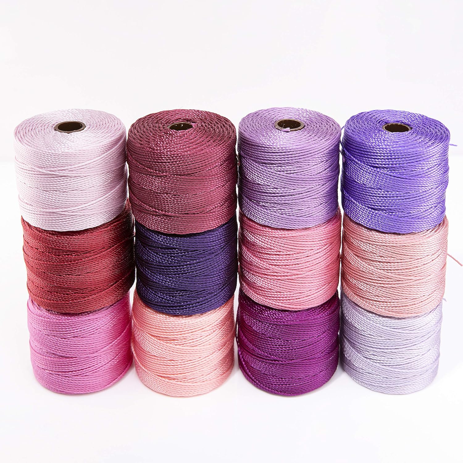 Beadsmith S-Lon #18 – Cordón con 12 carretes (mezcla de primavera), ideal para atar cuentas de ganchillo y joyas de micro macramé