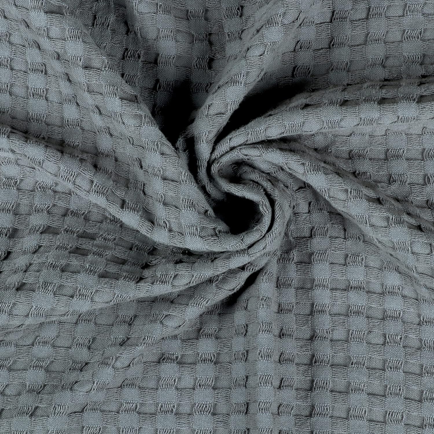 Manta de cama de 100 % algodón de alta calidad, tamaño Queen, color gris oscuro, ligera, transpirable, perfecta para usar en capas, cama, sofá o