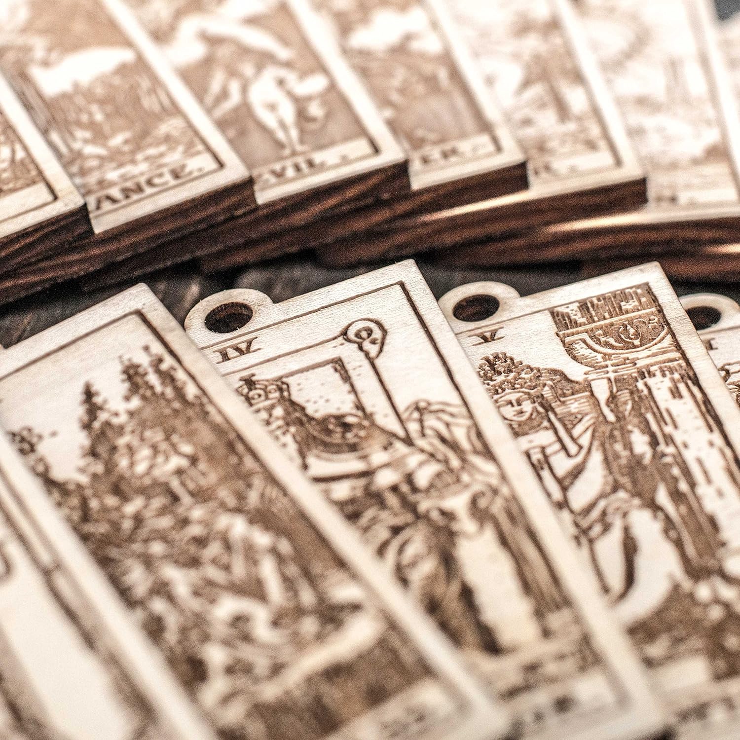 Ornament – Tarot Deck – Set of 78 – Raw Wood 2x3in