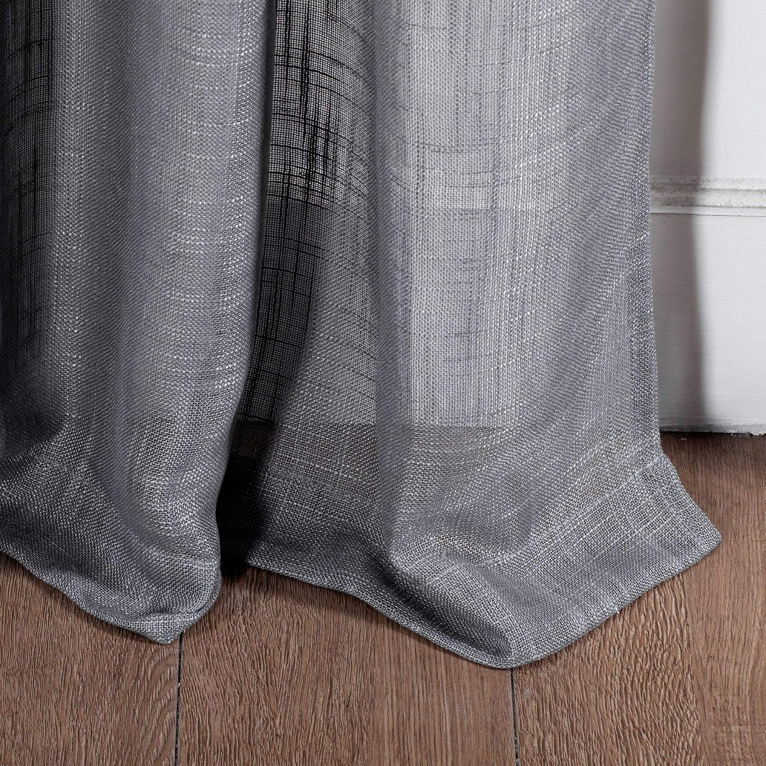 2 piezas de cortinas de aspecto de lino sólido y elegante paneles totalmente cosidos, cortinas de tratamiento de ventana (52 x 63 pulgadas de largo,