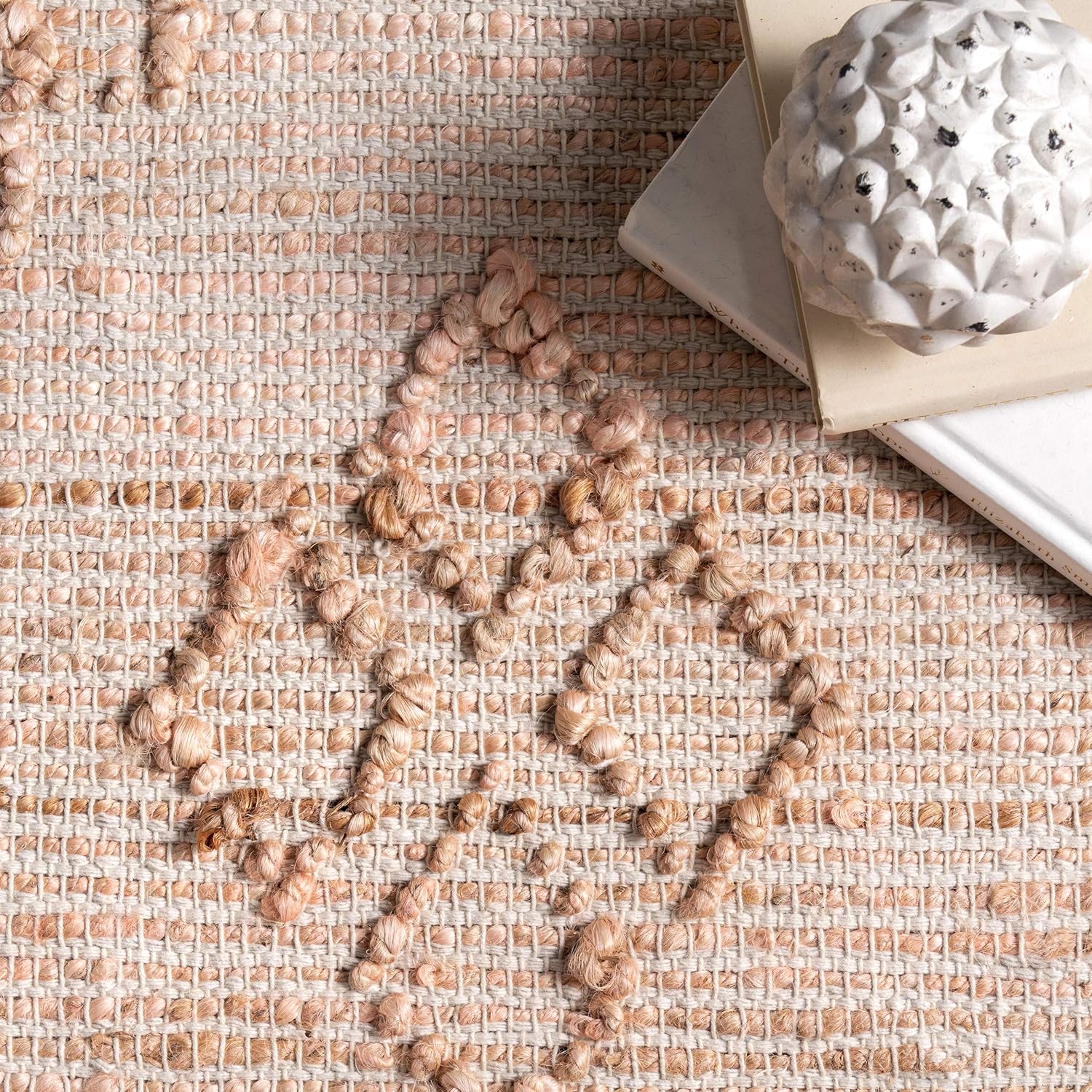 nuLOOM Julianne – Alfombra marroquí de yute, hecha a mano, 6 x 9 pies, color rosa