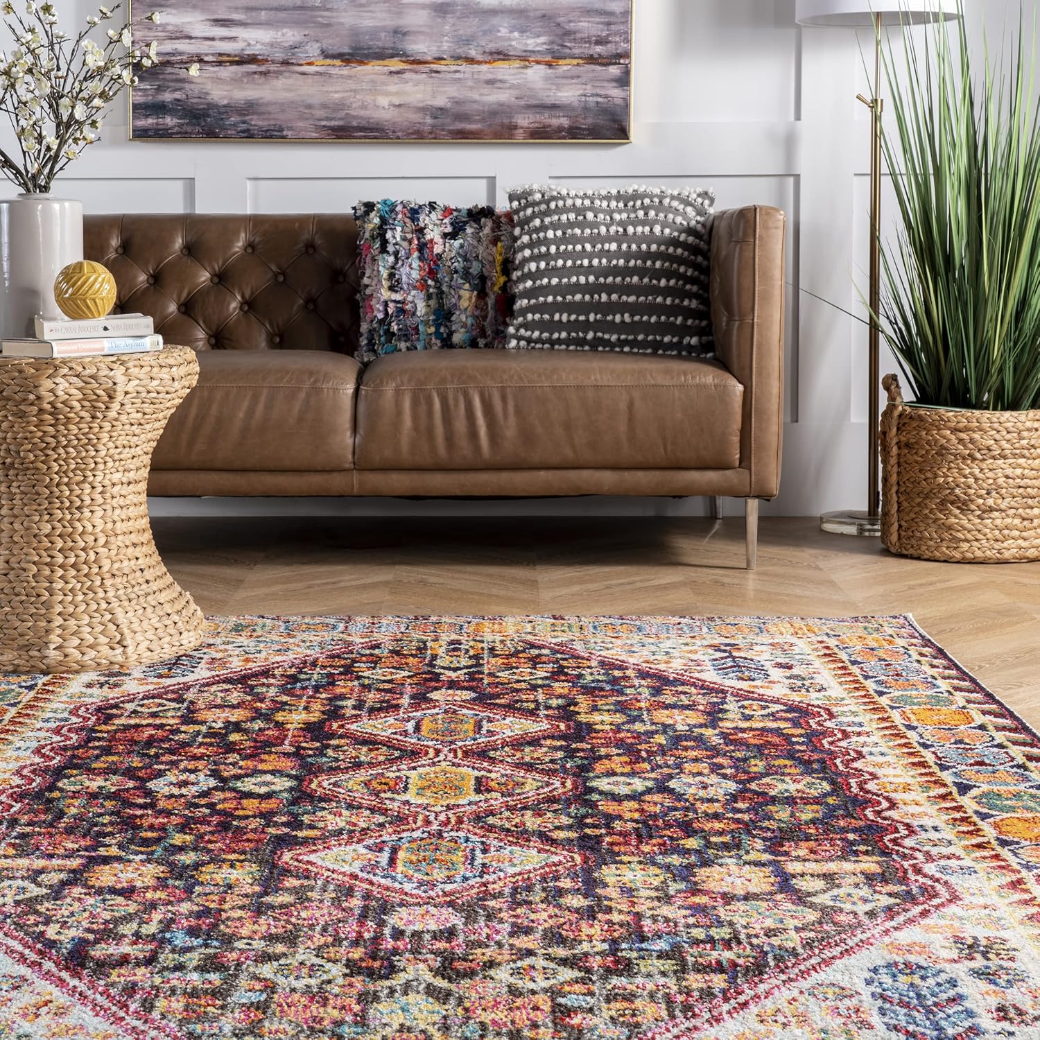 NuLOOM Meadow – Alfombra de área vibrante (10 x 14 in), color negro, Polipropileno, Negro