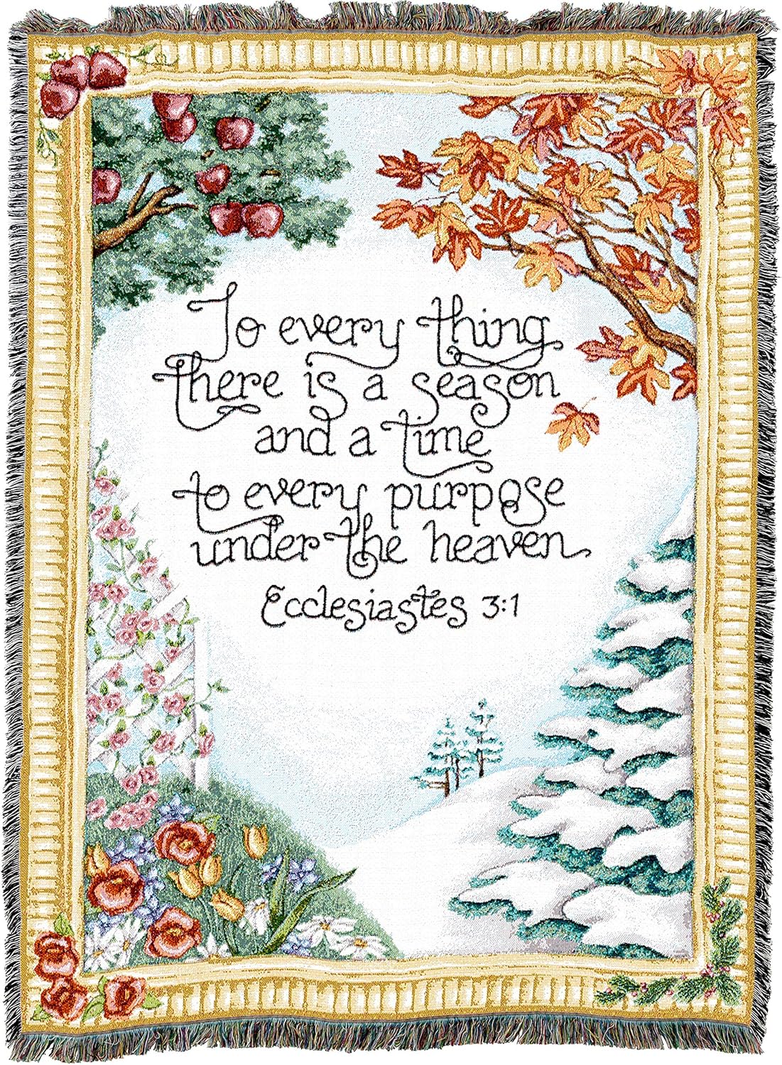 Pure Country Weavers Yvonne Symank – Manta con texto en inglés “There is a Season”, con texto en inglés “There is A Season”, con texto en inglés