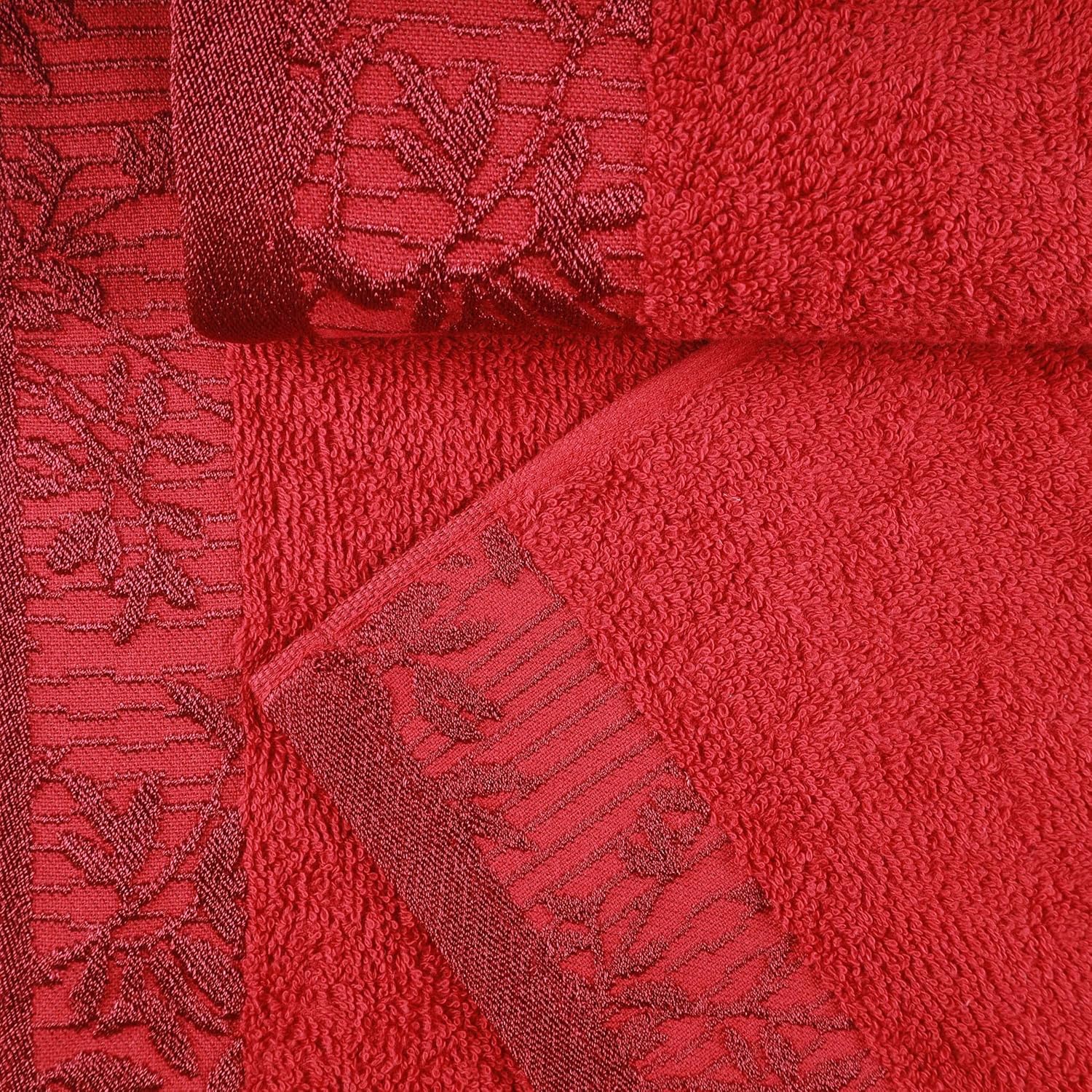 Superior Toallas de baño de algodón (juego de 2), borde Dobby jacquard floral, toalla corporal para baño, baño, spa, centro turístico, hotel,