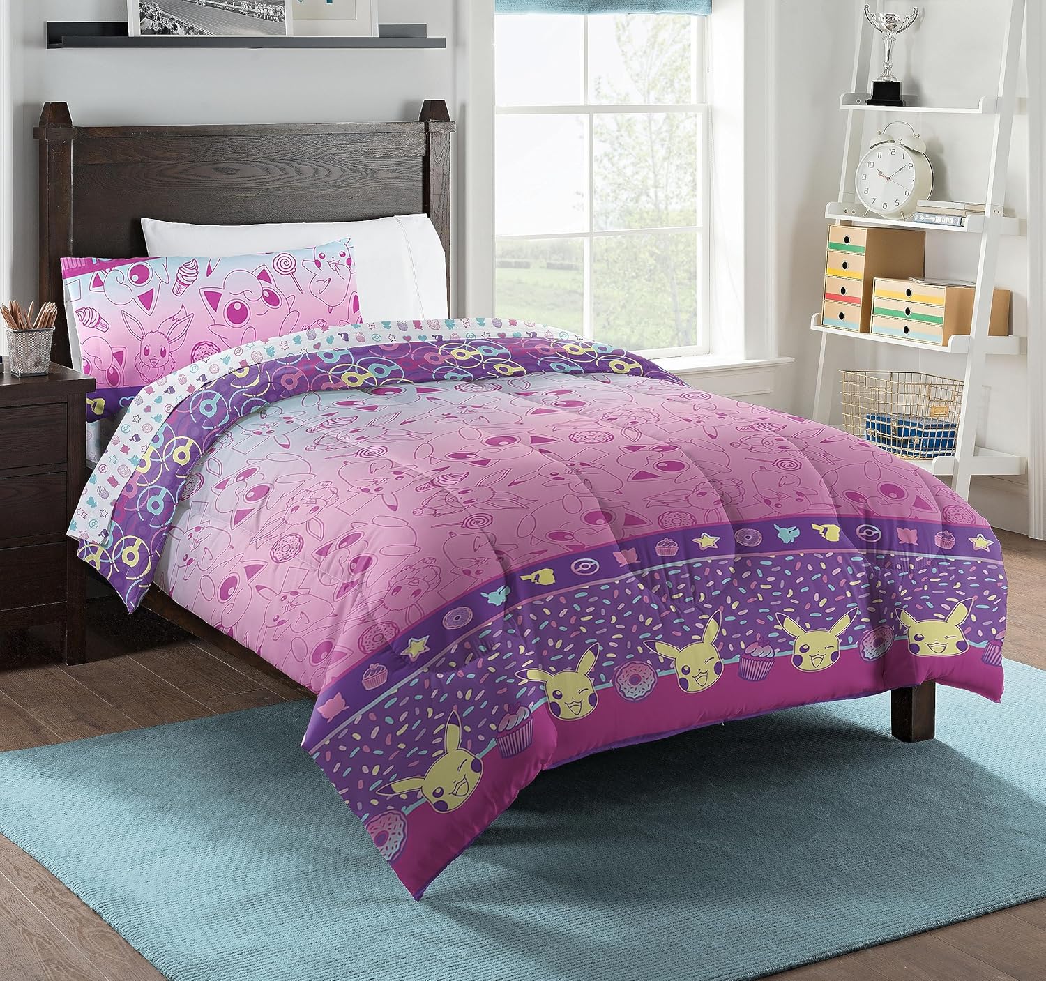 Northwest Pokemon – Juego de cama en una bolsa, individual, ligero y dulce