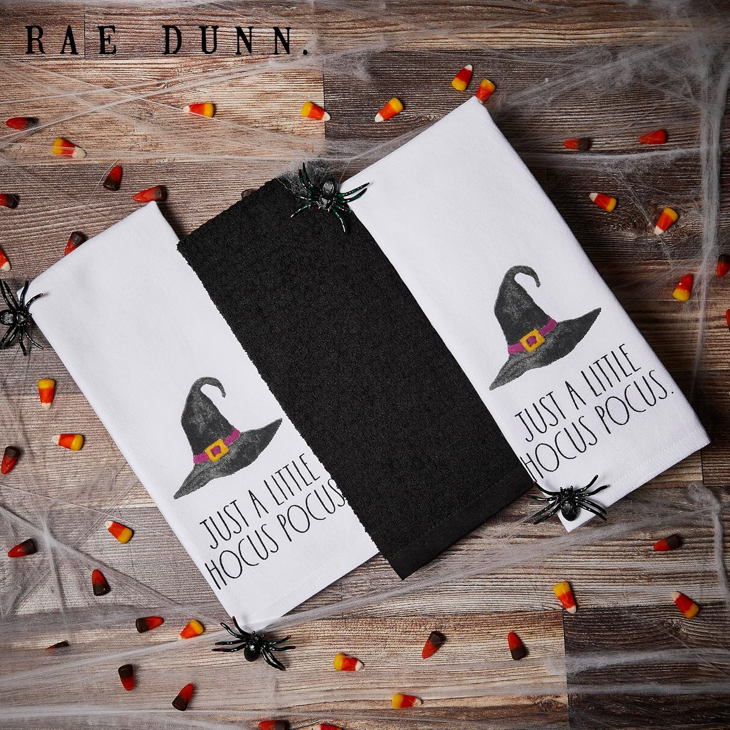 Rae Dunn Toallas de mano, toalla de cocina decorativa bordada para la cocina y el baño, 100% algodón, altamente absorbente, paquete de 3, 16 x 26