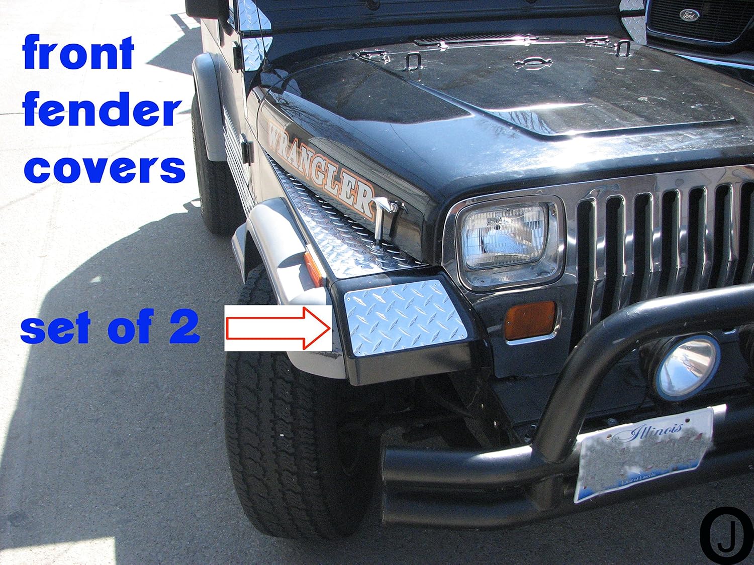 Se adapta a la cubierta del guardabarros delantero con placa de diamante Jeeep YJ
