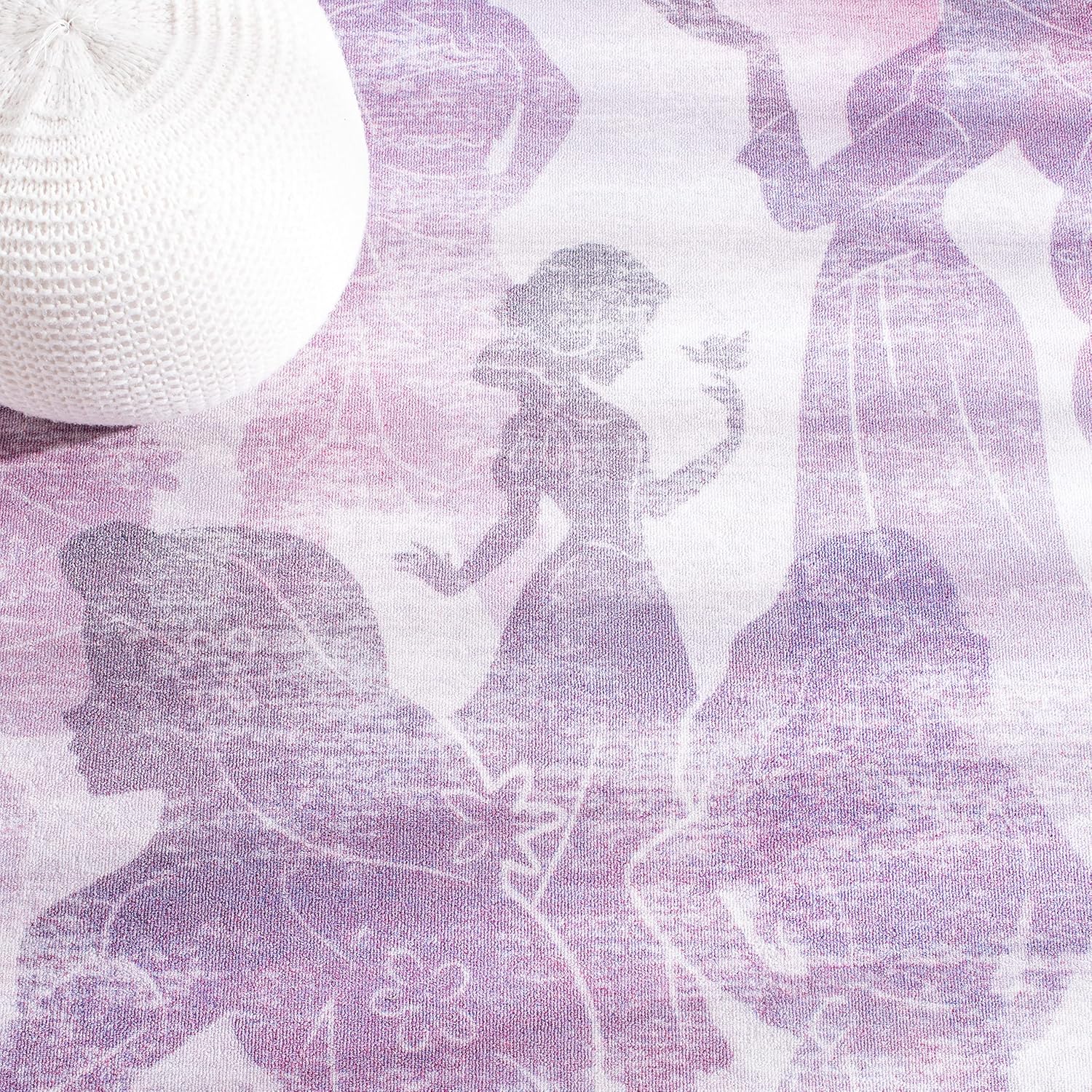 SAFAVIEH Disney Princess Collection – Alfombra lavable a máquina, antideslizante, 3 pies 3 pulgadas x 5 pies 3 pulgadas, color morado clarorosa,