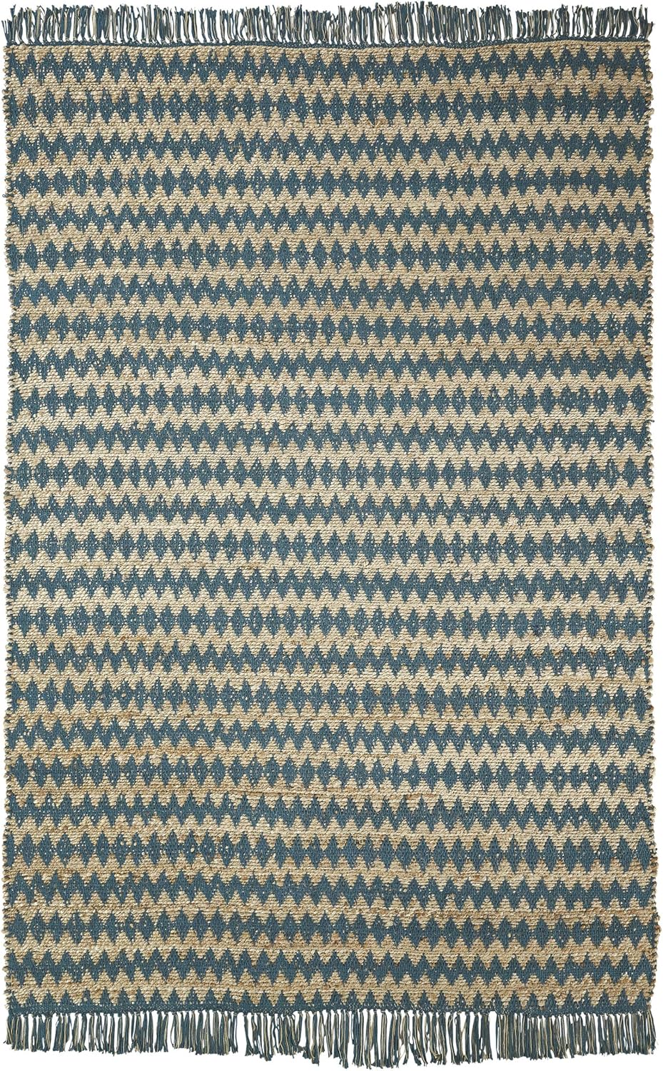 Superior Alfombra reversible tejida a mano de algodón y yute, 5 x 8 pulgadas, color verde azulado