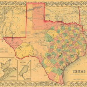 1855 Mapa del condado de Texas por J.H. Colton 1855 Mapa del condado de Texas por J.H. Colton