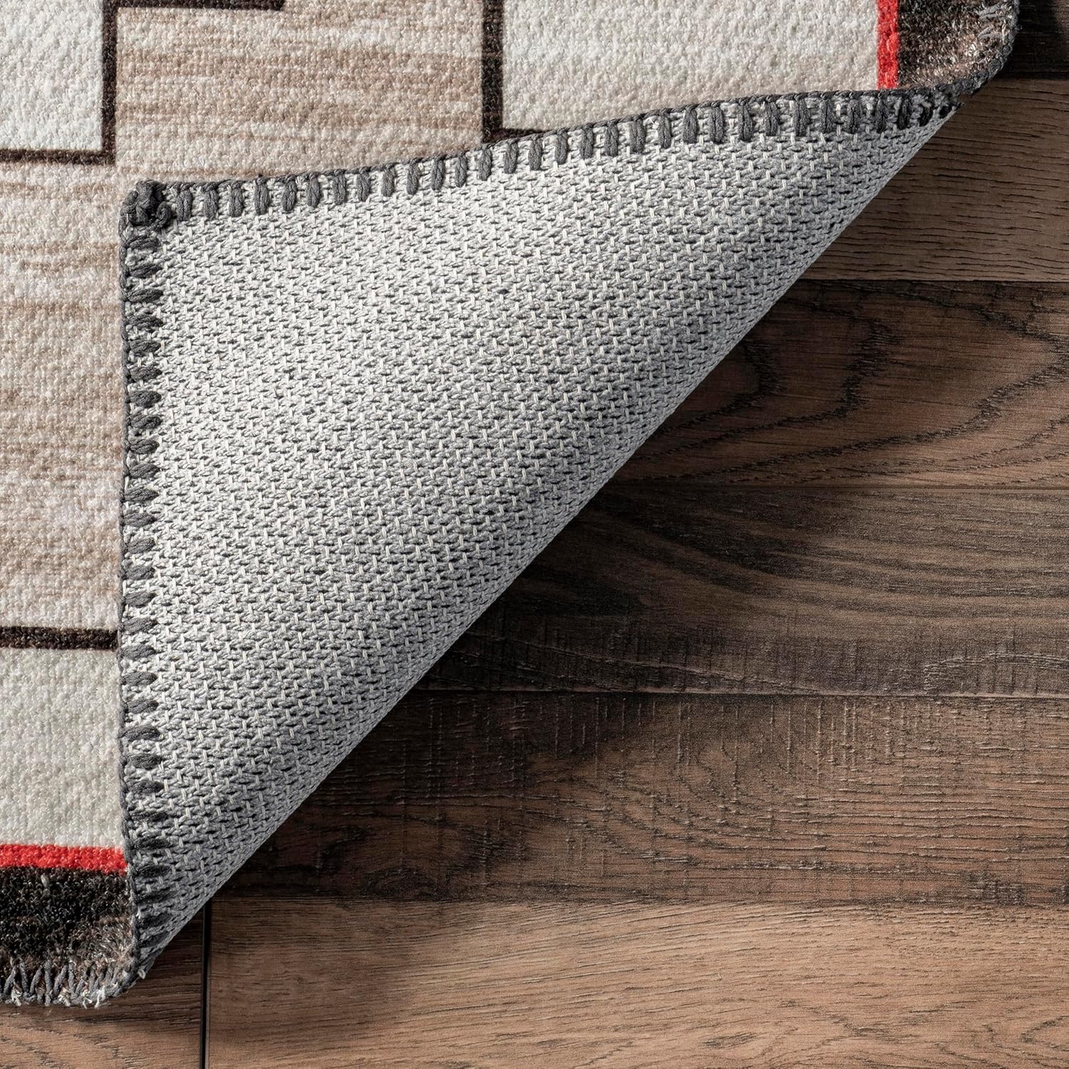 nuLOOM Elora Southwestern – Alfombra lavable a máquina, 5×8, marfil