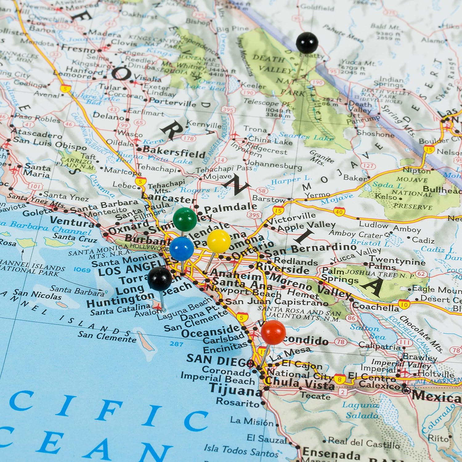 Craig Frames mapa de viaje clásico de los Estados Unidos, Papel, Blanco, 24 x 36 pulgadas