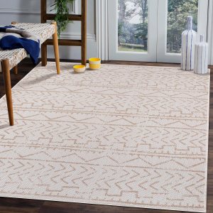 Beverly Rug Waikiki Collection Alfombras para interiores y exteriores, color beige, blanco, azul, gris, gris oscuro, 5 x 8 pies (1.53 x 2.44 m), 6 Beverly Rug Waikiki Collection Alfombras para interiores y exteriores, color beige, blanco, azul, gris, gris oscuro, 5 x 8 pies (1.53 x 2.44 m), 6