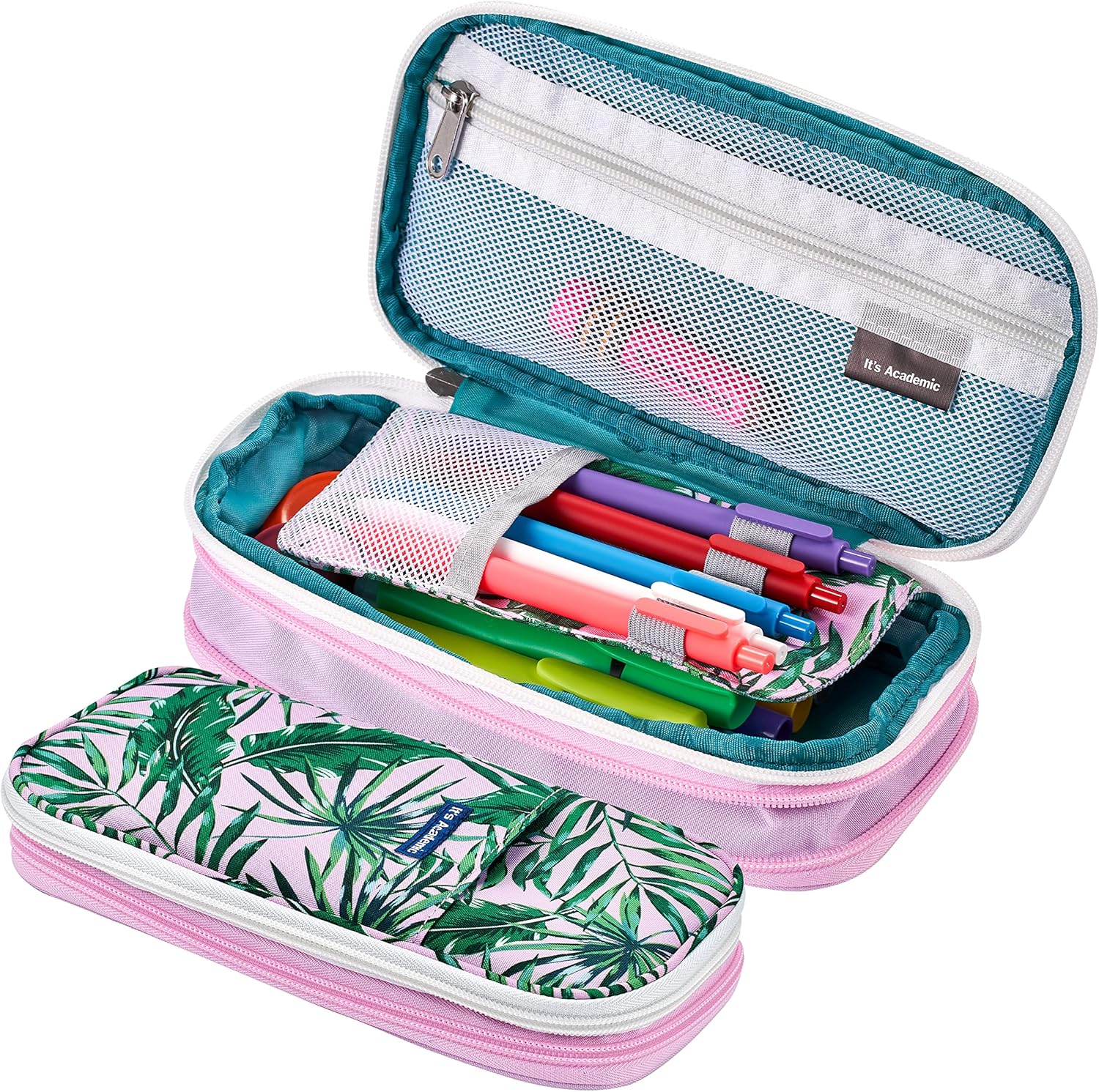 It’s Academic Estuche expansible para lápices, bolsa portátil para suministros escolares y de oficina, bolsa organizadora de viaje, compacta, alta