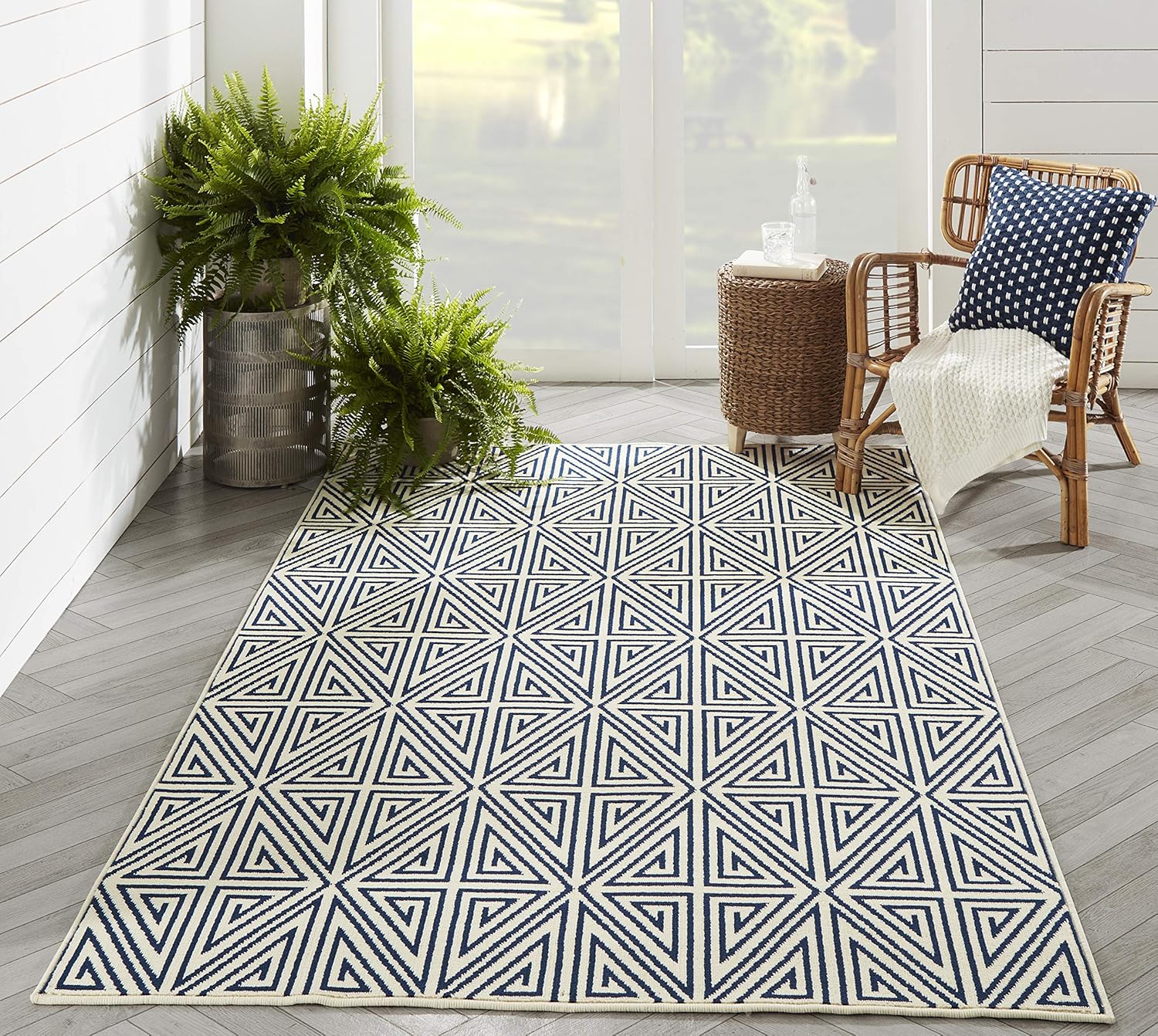 momeni Rugstapete contemporáneo de la colección baja, modelo 0baj-4tau6796.ideal para interior y exterior, fácil de limpiar, protección contra rayos