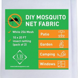 Mosquitera blanca de bricolaje  Paquete de 2 redes de 10 x 20 pies  Cubierta de insectos para jardín, patio, exterior y ventanas  Varios tamaños en Mosquitera blanca de bricolaje  Paquete de 2 redes de 10 x 20 pies  Cubierta de insectos para jardín, patio, exterior y ventanas  Varios tamaños en
