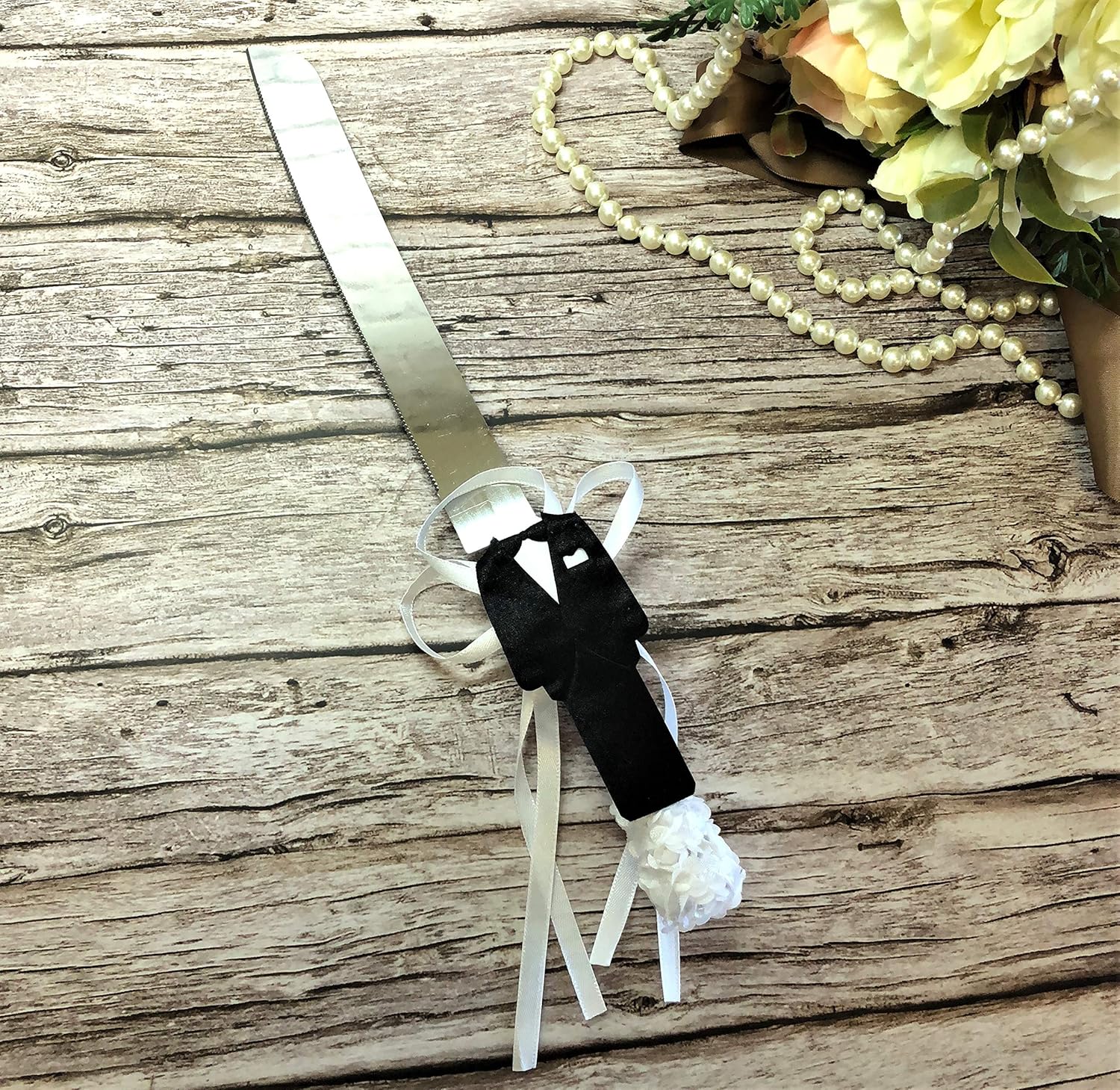 Juego de cuchillos y servidores para tartas de boda (5706-W)