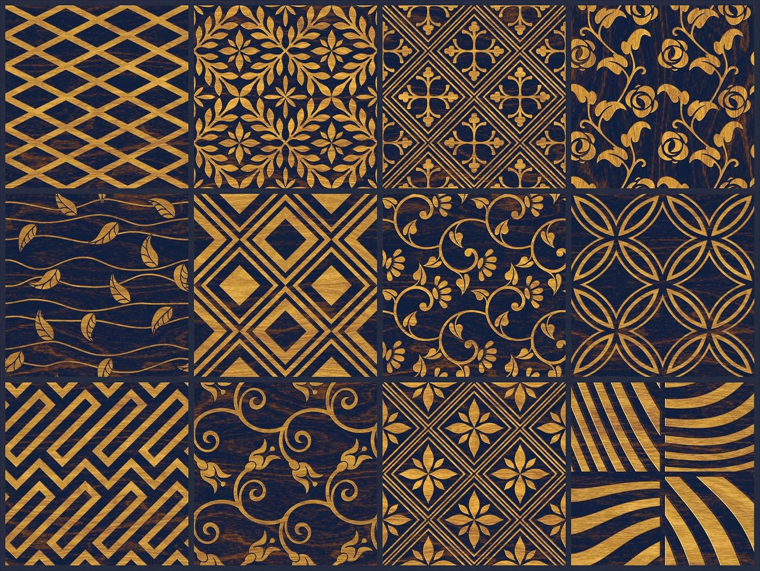 IRI-GIRI ArtDeco 1279-IG – Calcomanías adhesivas para pared (4 x 4 pulgadas), vinilo adhesivo decorativo para azulejos en muro, impermeable,