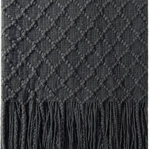 NTBAY Manta de punto acrílico de gran tamaño de 60 x 80 pulgadas, ligera y suave, acogedora manta tejida decorativa con borlas para viajes, sofá, NTBAY Manta de punto acrílico de gran tamaño de 60 x 80 pulgadas, ligera y suave, acogedora manta tejida decorativa con borlas para viajes, sofá,