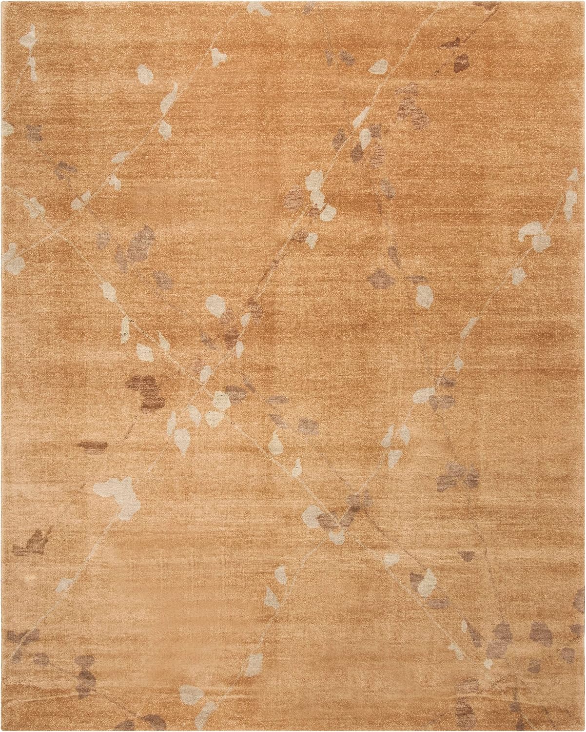 Martha Stewart Collection by SAFAVIEH – Alfombra de lana de 7 pies 9 pulgadas x 9 pies 9 pulgadas, color ámbar MSR5536A