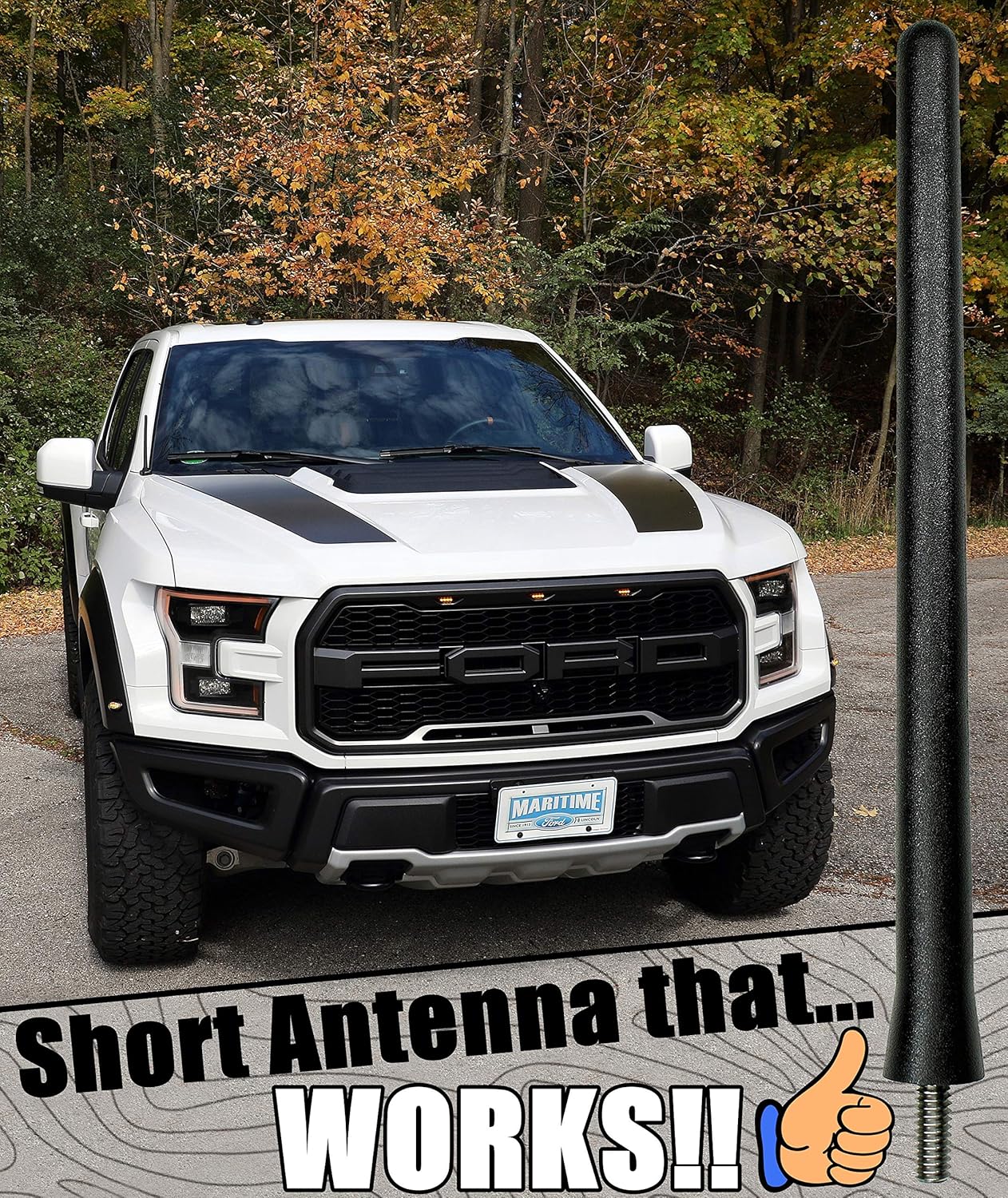 AntennaMastsRus – La original de 6 34 pulgadas es compatible con Chevrolet Silverado 2500 (2006-2019) – Antena de goma corta a prueba de lavado de