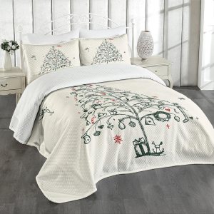 Ambesonne – Colcha multicolor en colores y tres tamaños, Tela, Verde Rojo, talla Queen Ambesonne – Colcha multicolor en colores y tres tamaños, Tela, Verde Rojo, talla Queen