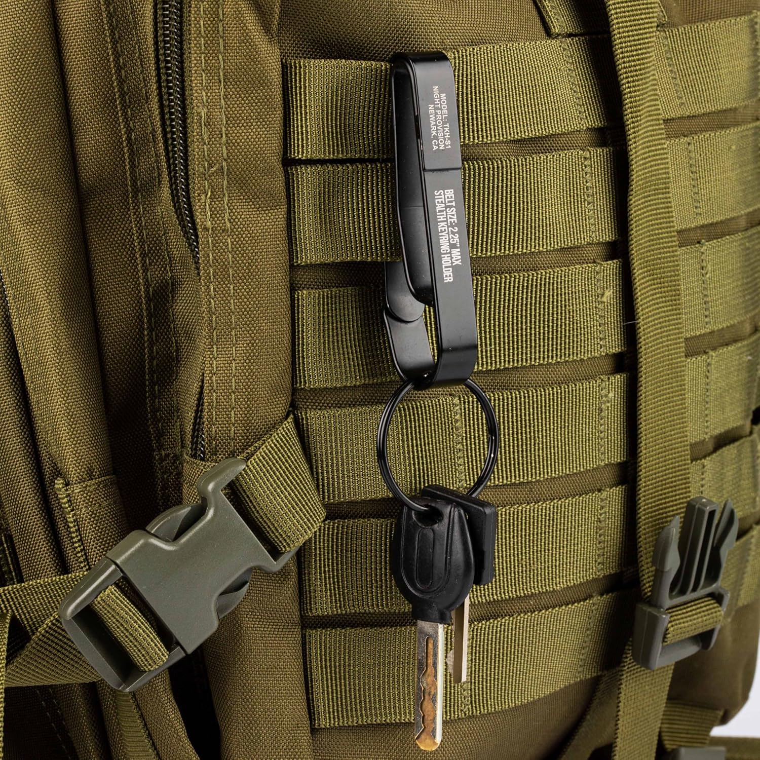 NP NIGHT PROVISION Tactical Key Ring Holder for Duty Belts, Quick Release Key Clip Stainless Steel
