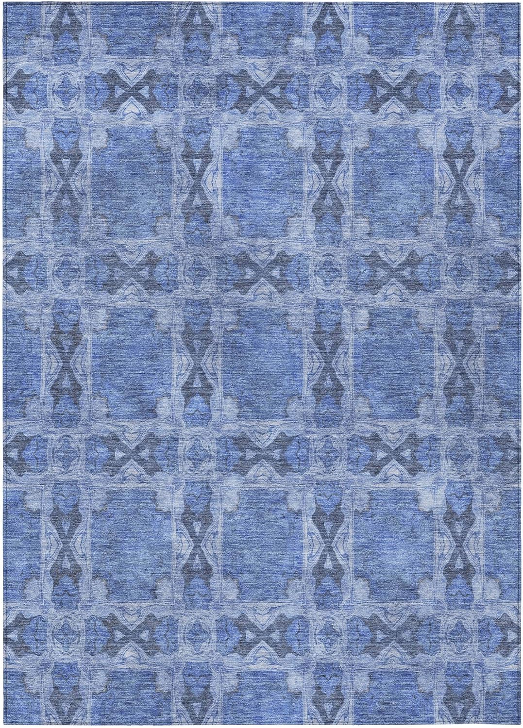 Addison Rugs Chantille ACN564 – Alfombra azul de 5 x 7 pies 6 pies, resistente a las manchas, lavable a máquina, no se desprende, para dormitorio,