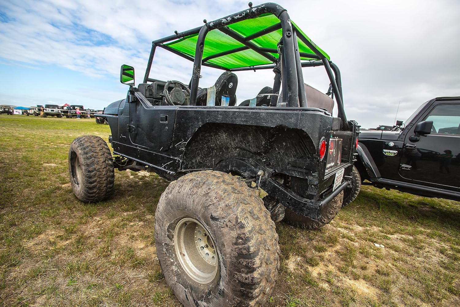 Malla para sombra SPIDERWEBSHADE para Jeep Wrangler con protección UV, accesorio hecho en EE.UU., TJ (1997-2006), Negro