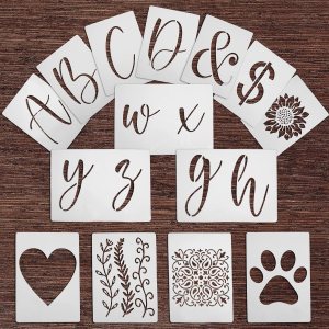 Cachi Plantillas de letras grandes de 6 pulgadas para pintar sobre madera, lienzo y más  55 plantillas reutilizables de caligrafía del alfabeto, Cachi Plantillas de letras grandes de 6 pulgadas para pintar sobre madera, lienzo y más  55 plantillas reutilizables de caligrafía del alfabeto,