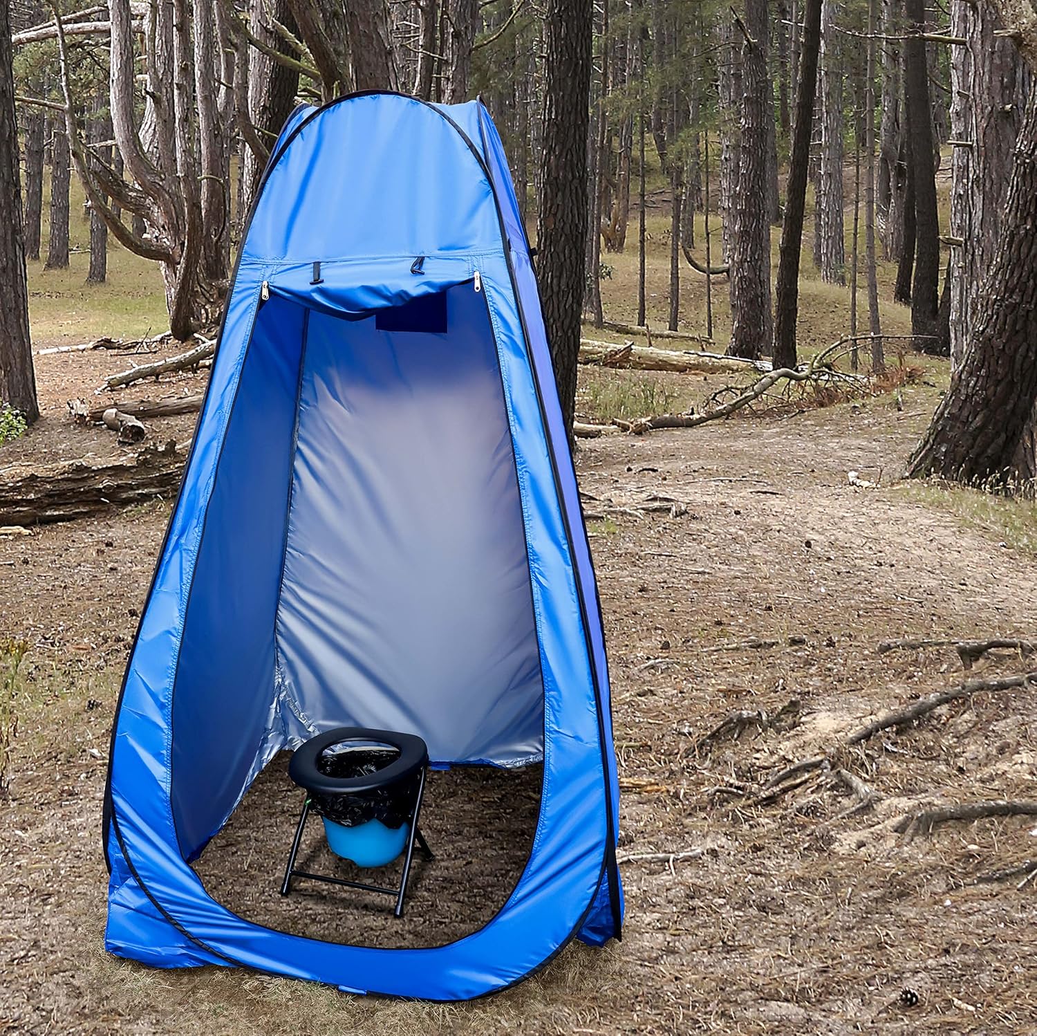 Juego de accesorios de viaje portátil para camping, tienda de campaña de privacidad, cabezal de ducha al aire libre, bolsas de repuesto portátiles