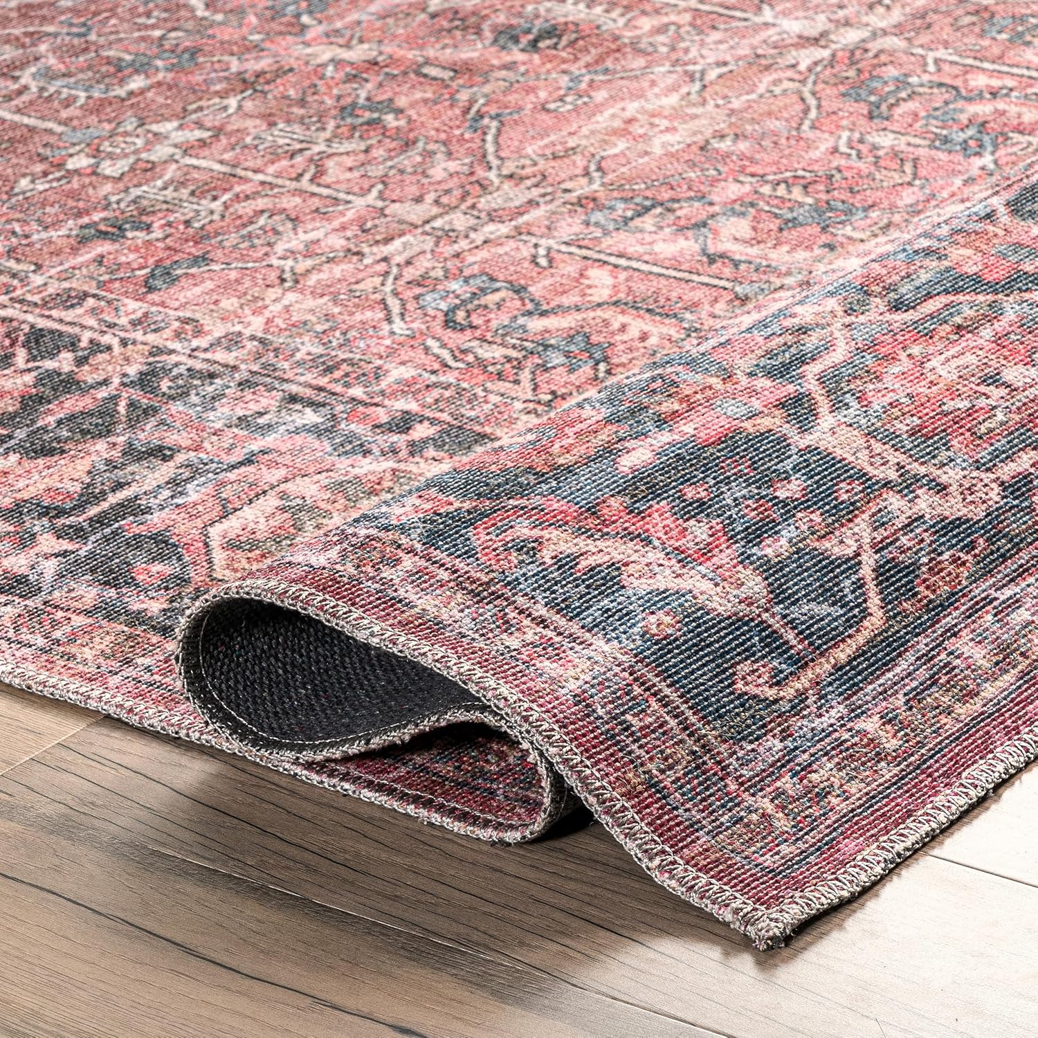 nuLOOM Katie Alfombra de pasillo con borde envejecido, lavable a máquina, 2 pies 8 pulgadas x 8 pies, color óxido