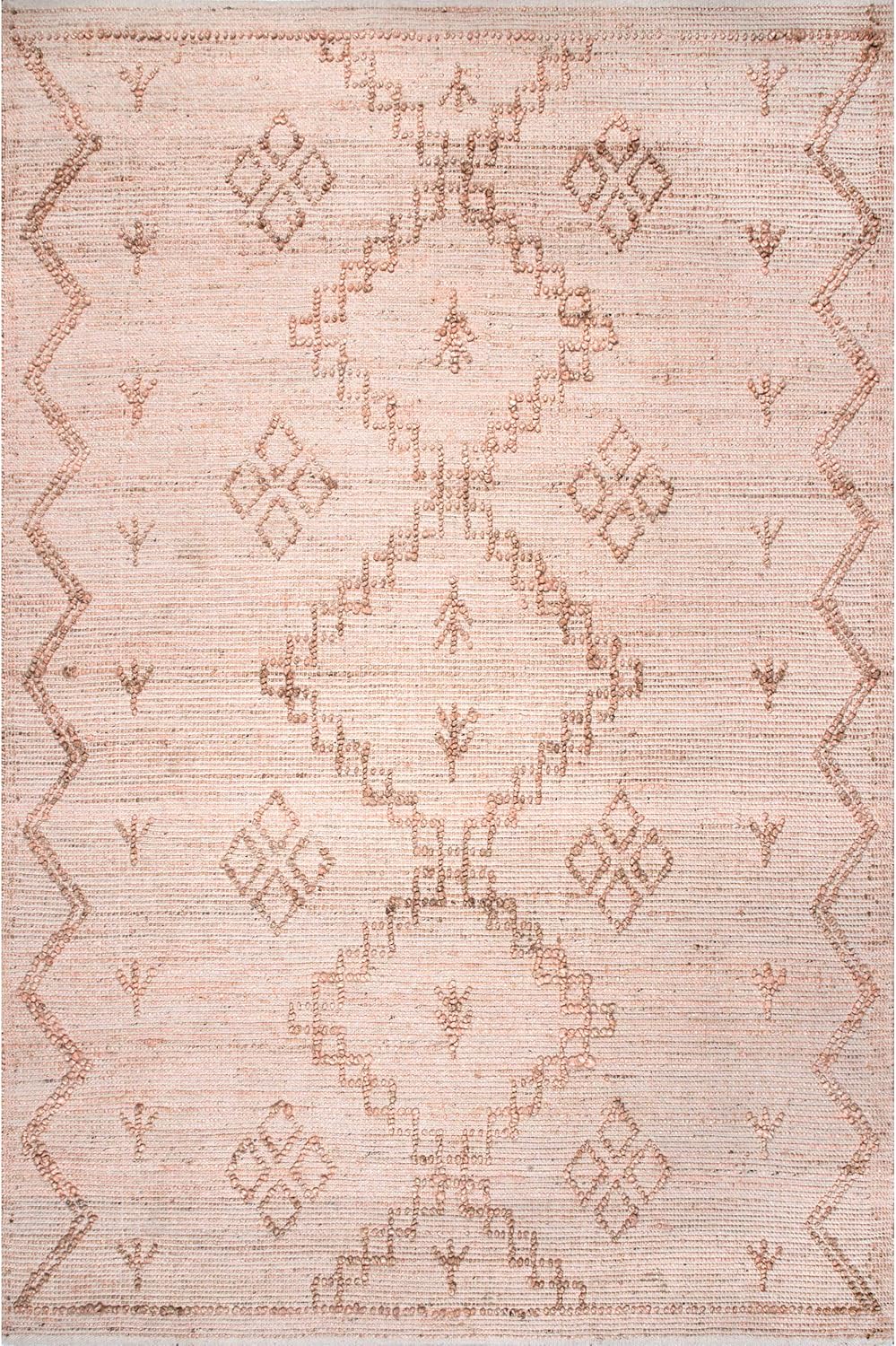nuLOOM Julianne – Alfombra marroquí de yute, hecha a mano, 6 x 9 pies, color rosa