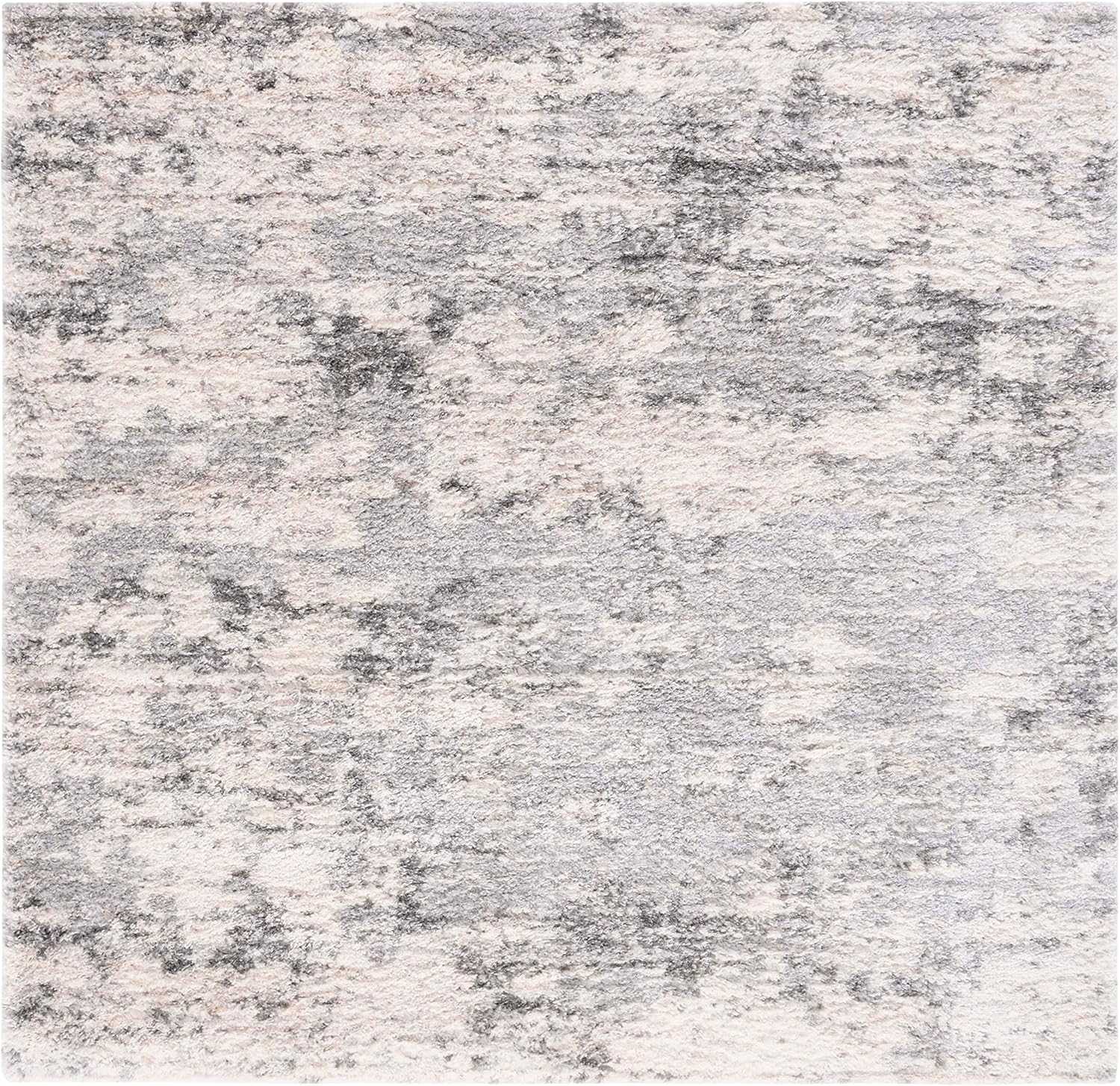 SAFAVIEH Berber Shag Collection – Alfombra cuadrada de 3 pies 3 pulgadas, color marfil y beige, diseño abstracto moderno, no desprende pelusa y de