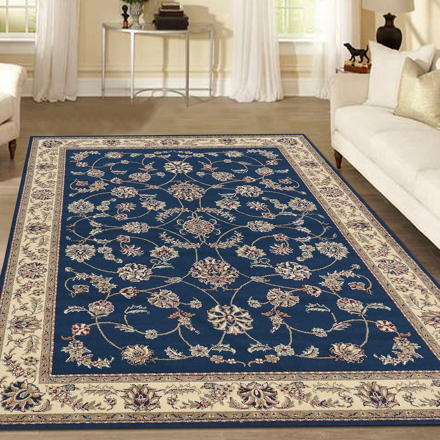 Radici Como Alfombra de área, 3’3″ x 4’11”, azul marino