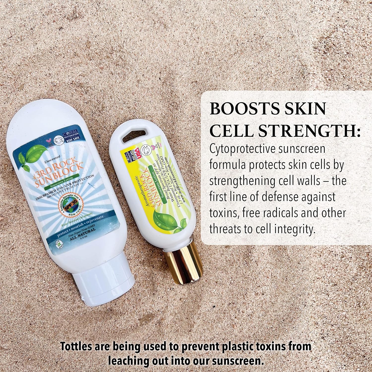 3rd Rock Essentials – Loción de protección solar Sunblock SPF 35, protector solar aromatéutico de zinc orgánico natural para protección solar,