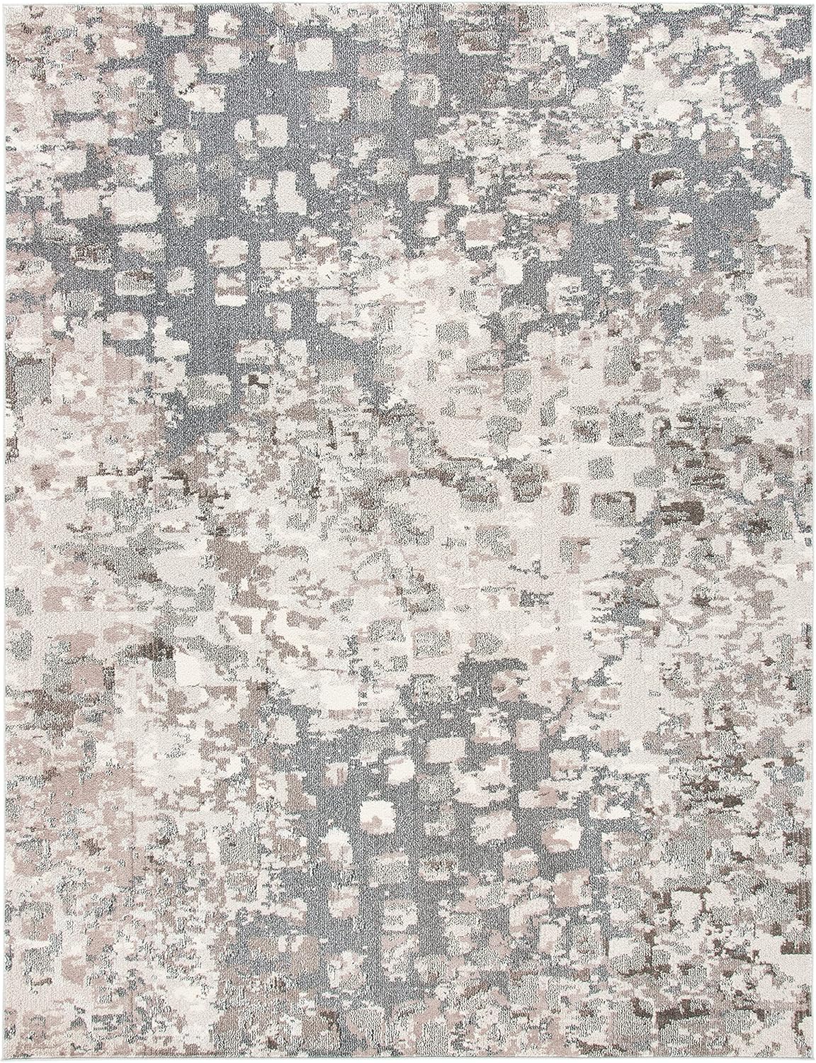 Safavieh MAD425G Madison Collection Alfombra de área de 10′ x 14′, gris y beige, diseño abstracto bohemio, no desprende pelusa, para áreas de alto