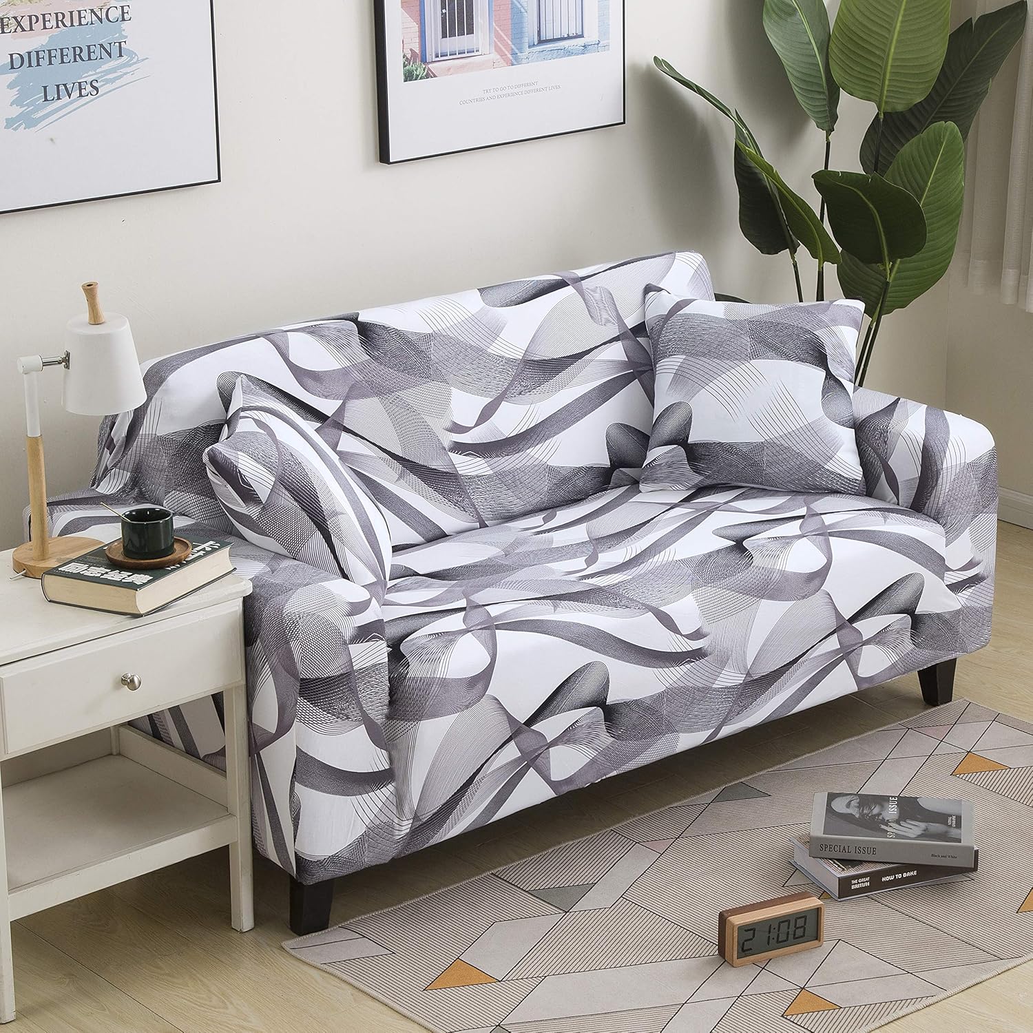 MIDODO – Funda de sofá estampada elástica para sillón, fundas con patrón para sillón (XW, sillón)