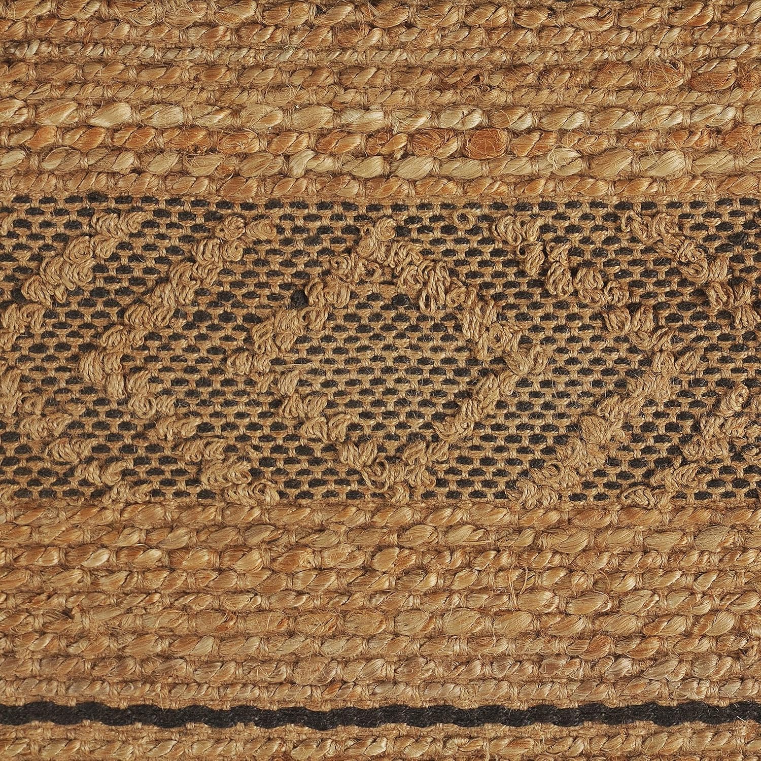 LR Home Alfombra de área de fibra natural geométrica gris tejida a mano, 7 pies 9 pulgadas x 9 pies 9 pulgadas