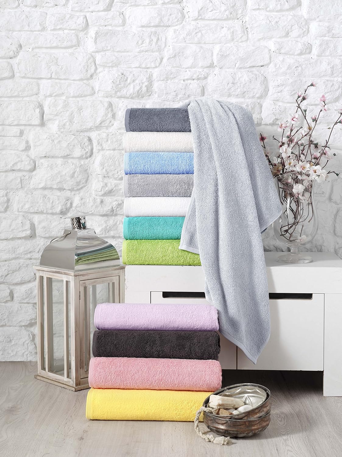 Classic Turkish Towels Juego de 2 toallas de baño de lujo, 100% algodón turco, de secado rápido, suaves y súper absorbentes, color azul marino