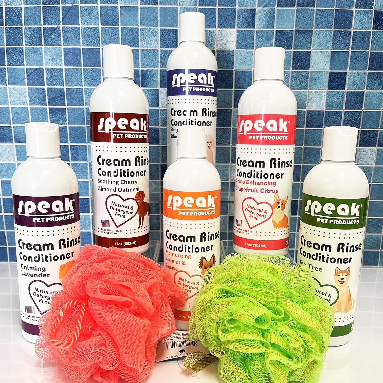 Acondicionador de enjuague en crema natural para perros, lavanda, 17 onzas