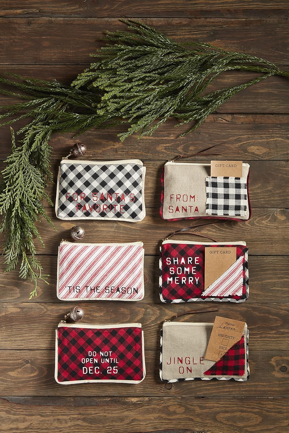 Mud Pie Tarjeta de regalo de Navidad y bolsa de regalo de cheques, Jingle On, 4 x 6 pulgadas
