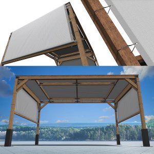 ShadeMart Cubierta de pérgola gris de 8 pies de ancho x 12 pies de largo, con varillas y ojales de acero inoxidable con peso de acero inoxidable, ShadeMart Cubierta de pérgola gris de 8 pies de ancho x 12 pies de largo, con varillas y ojales de acero inoxidable con peso de acero inoxidable,