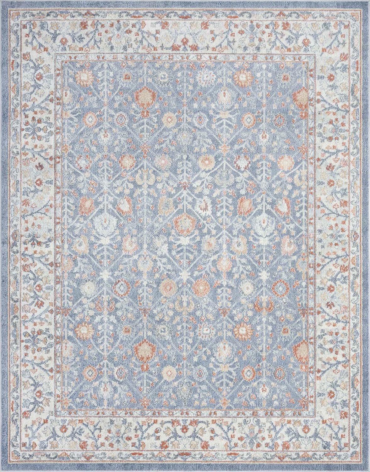 Fashionwu Alfombra moderna envejecida de 8 x 10 pies, tejida a máquina, alfombra turca para dormitorio, sala de estar, cuarto de niños y sala de
