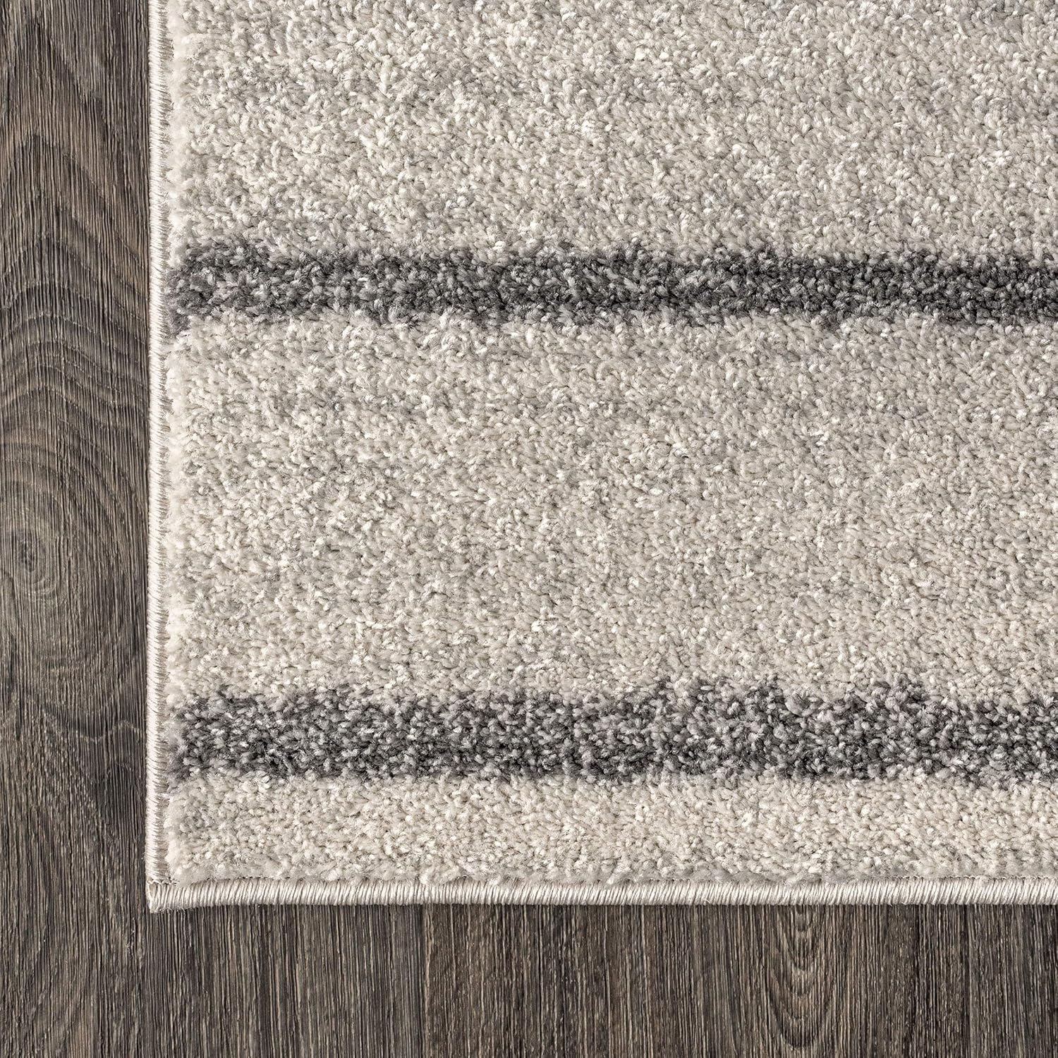 JONATHAN Y MOH201A-4 Williamsburg – Alfombra minimalista a rayas para interiores, estilo granja, bohemio, minimalista, fácil de limpiar, para