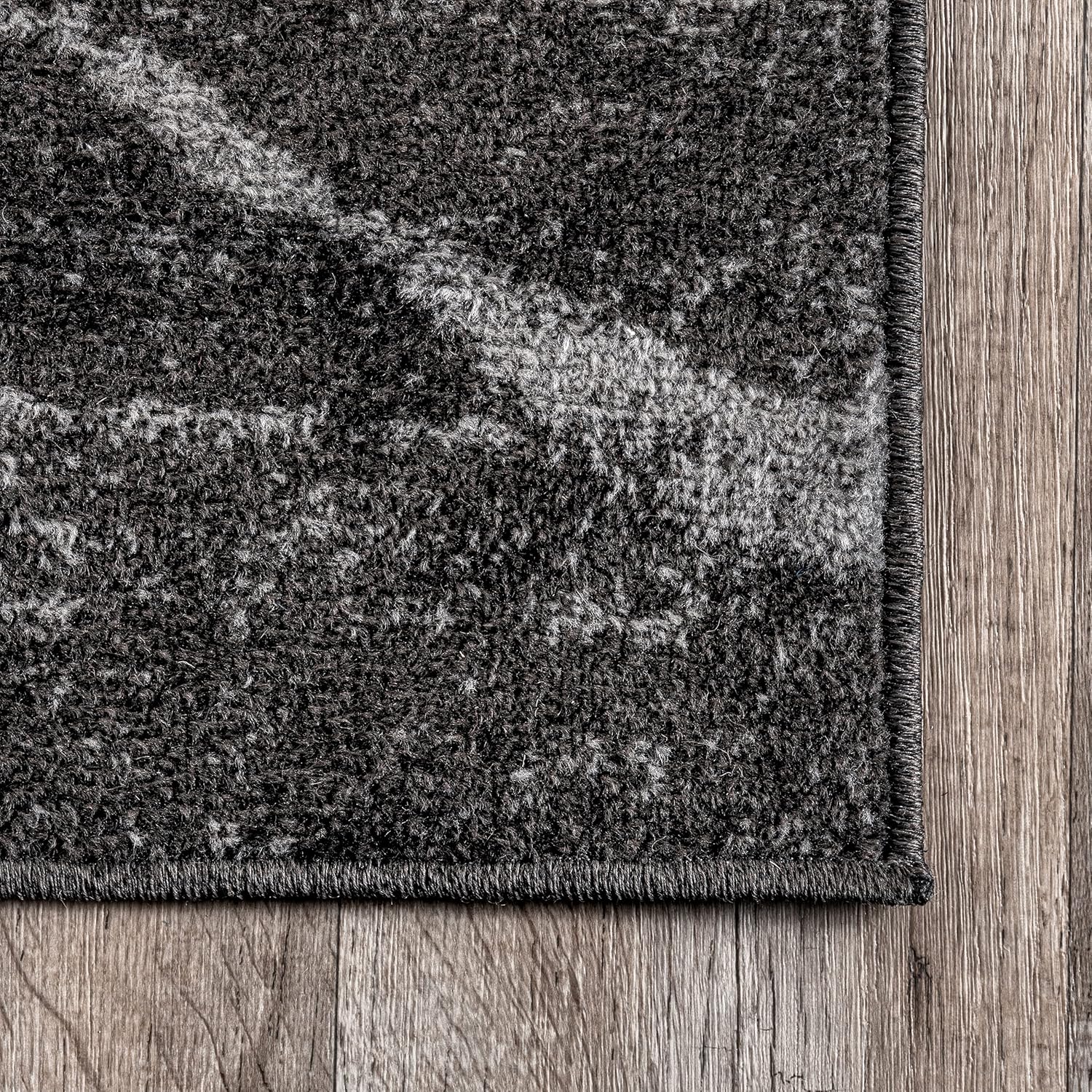 nuLOOM – Alfombra de pasillo contemporánea Thigpen, 2 pies 6 pulgadas x 12 pies, color gris oscuro