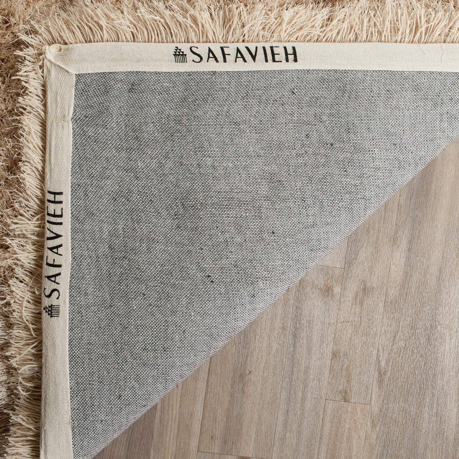 Safavieh, tapete Venice Shag Collection SG256C, de poliéster, hecho a mano, color champaña, Polipropileno, Champán
