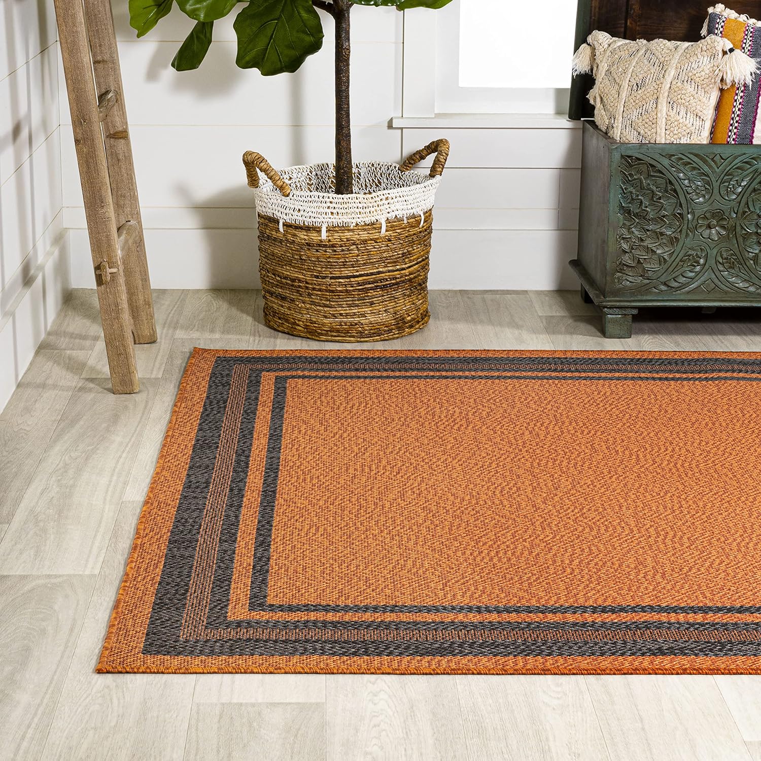 JONATHAN Y SMB201A-3 James – Alfombra de transición moderna a rayas para interiores y exteriores, estilo casa de campo, alto tráfico, cocina, sala